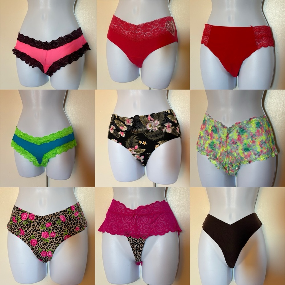 Victoria's Secret Panties Collection - Pink, Red, Green, Black, Brown